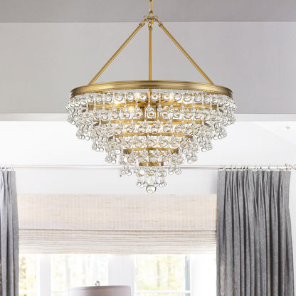 Calypso 8 - Light 25 - Inch Chandelier, Clear Glass Accents - Lightings Menu