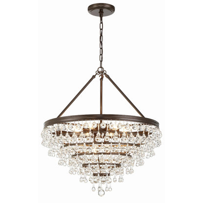 Calypso 8 - Light 25 - Inch Chandelier, Clear Glass Accents - Lightings Menu