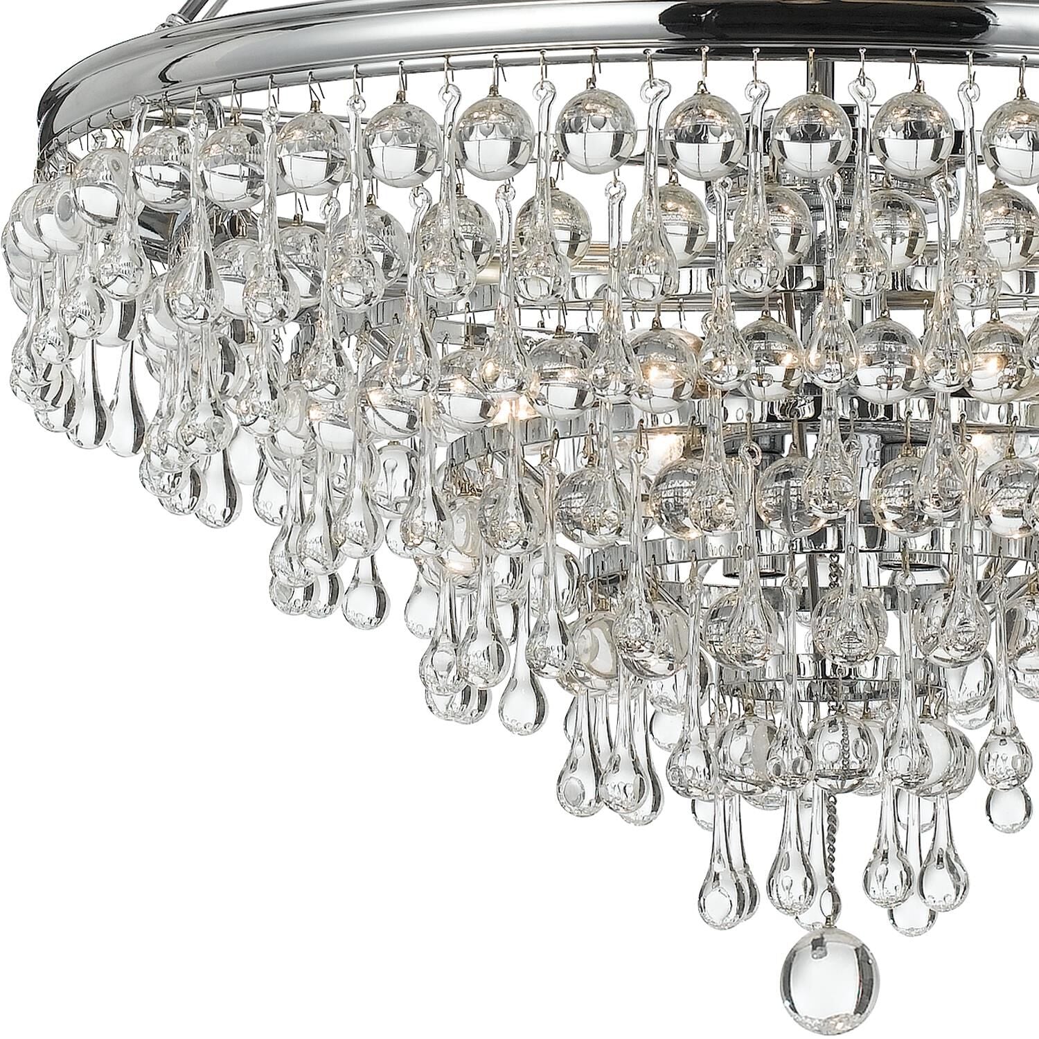 Calypso 8 - Light 25 - Inch Chandelier, Clear Glass Accents - Lightings Menu