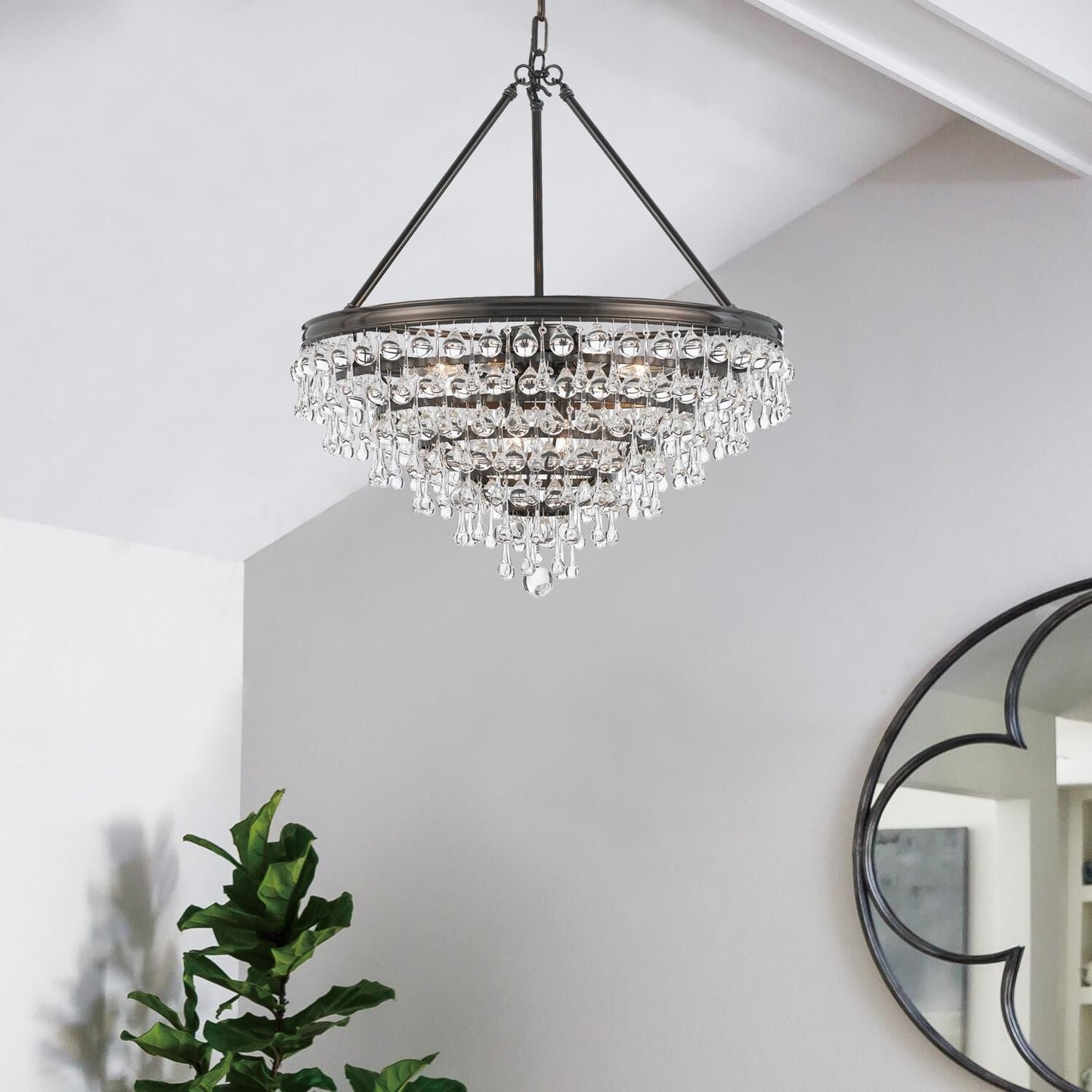 Calypso 8 - Light 25 - Inch Chandelier, Clear Glass Accents - Lightings Menu