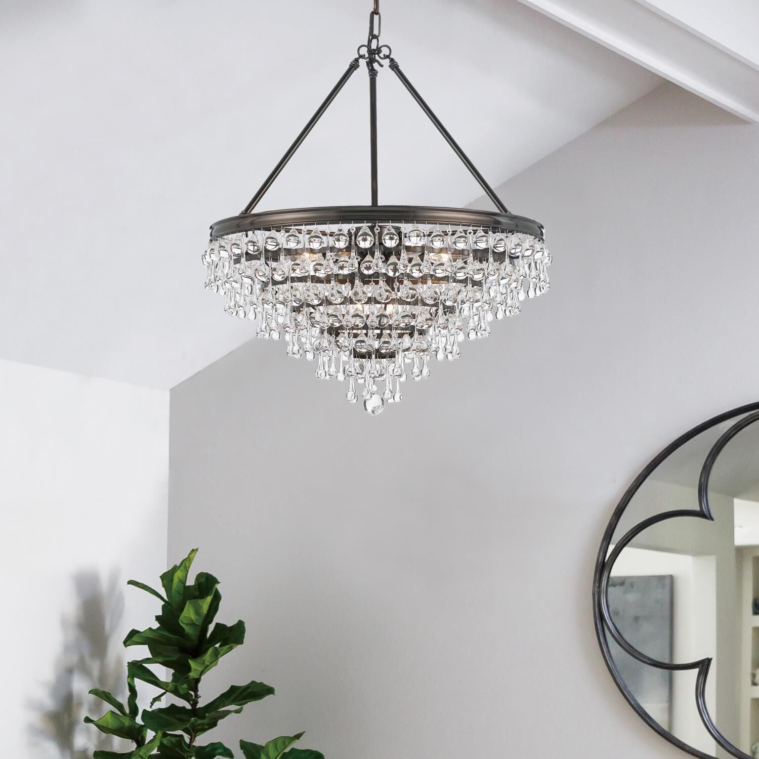 Calypso 8 - Light 25 - Inch Chandelier, Clear Glass Accents - Lightings Menu