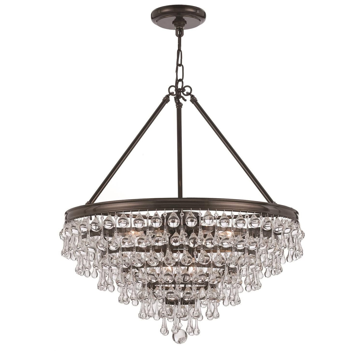 Calypso 8 - Light 25 - Inch Chandelier, Clear Glass Accents - Lightings Menu
