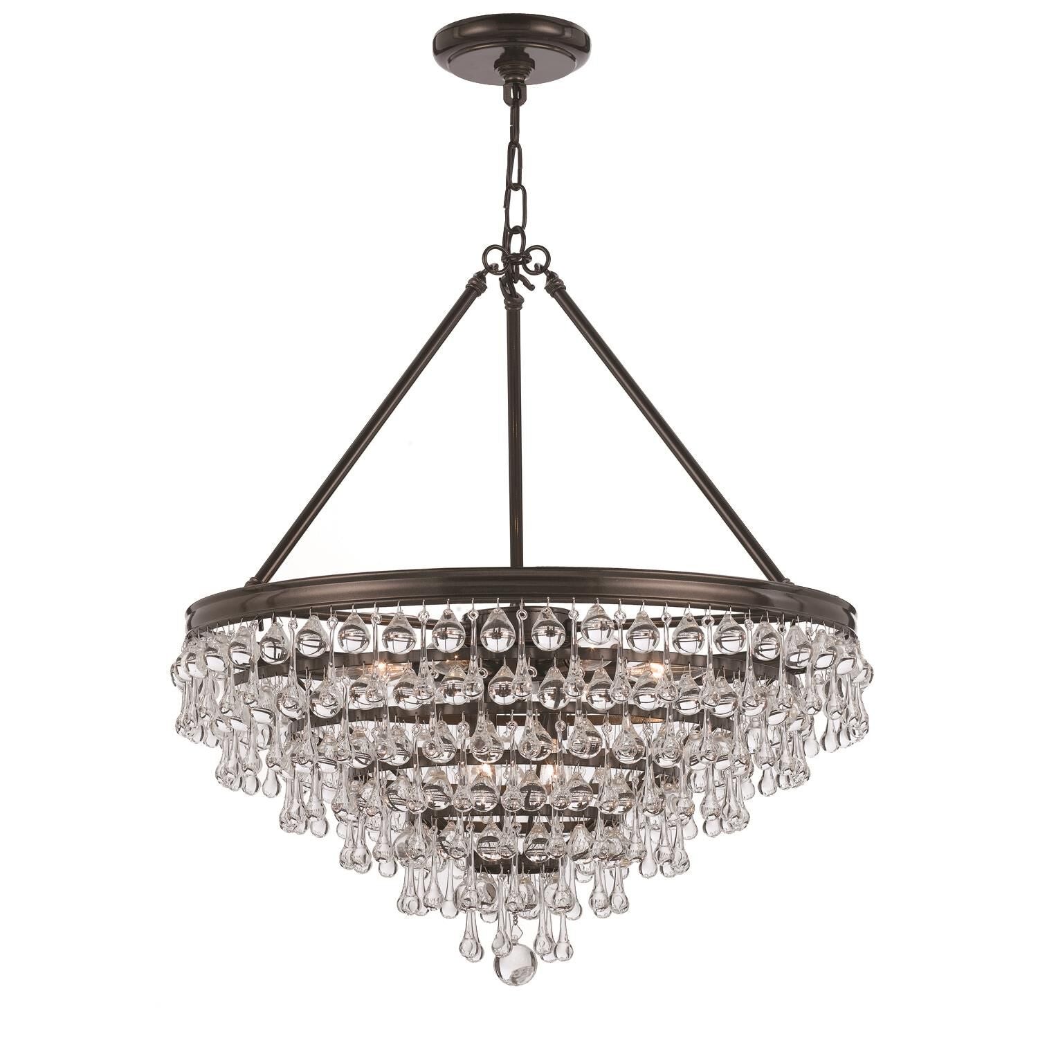 Calypso 8 - Light 25 - Inch Chandelier, Clear Glass Accents - Lightings Menu