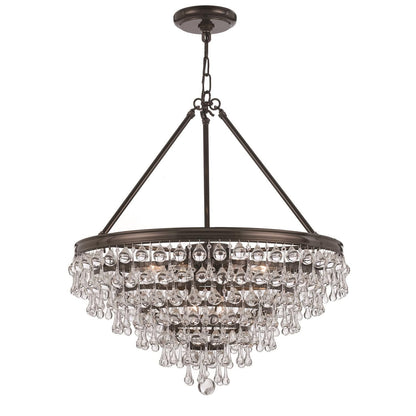 Calypso 8 - Light 25 - Inch Chandelier, Clear Glass Accents - Lightings Menu