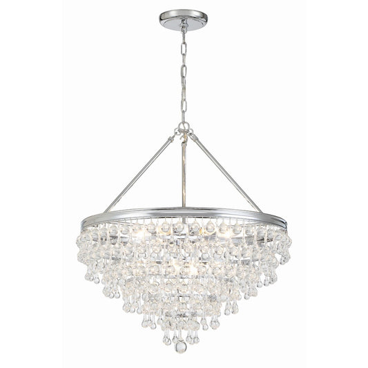 Calypso 8 - Light 25 - Inch Chandelier, Clear Glass Accents - Lightings Menu
