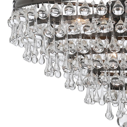 Calypso 8 - Light 25 - Inch Chandelier, Clear Glass Accents - Lightings Menu