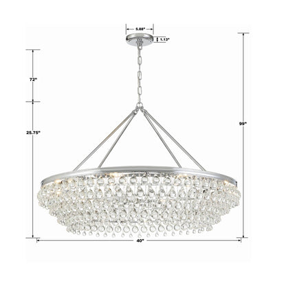 Calypso 8 - Light Chandelier with Clear Crystal Drops - Lightings Menu