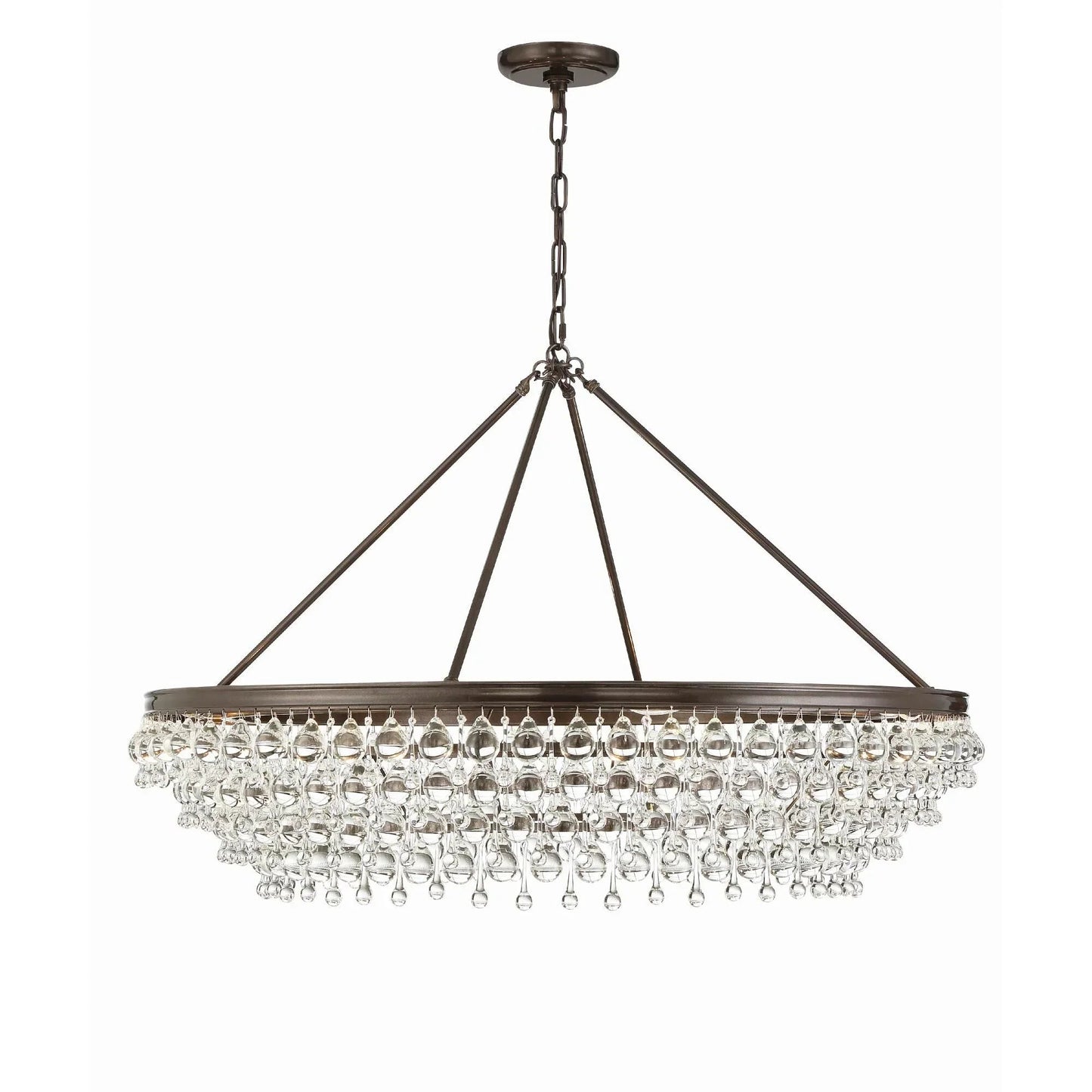 Calypso 8 - Light Chandelier with Clear Crystal Drops - Lightings Menu