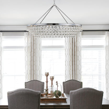 Calypso 8 - Light Chandelier with Clear Crystal Drops - Lightings Menu