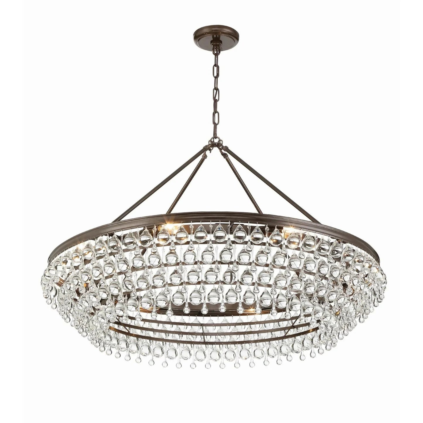 Calypso 8 - Light Chandelier with Clear Crystal Drops - Lightings Menu