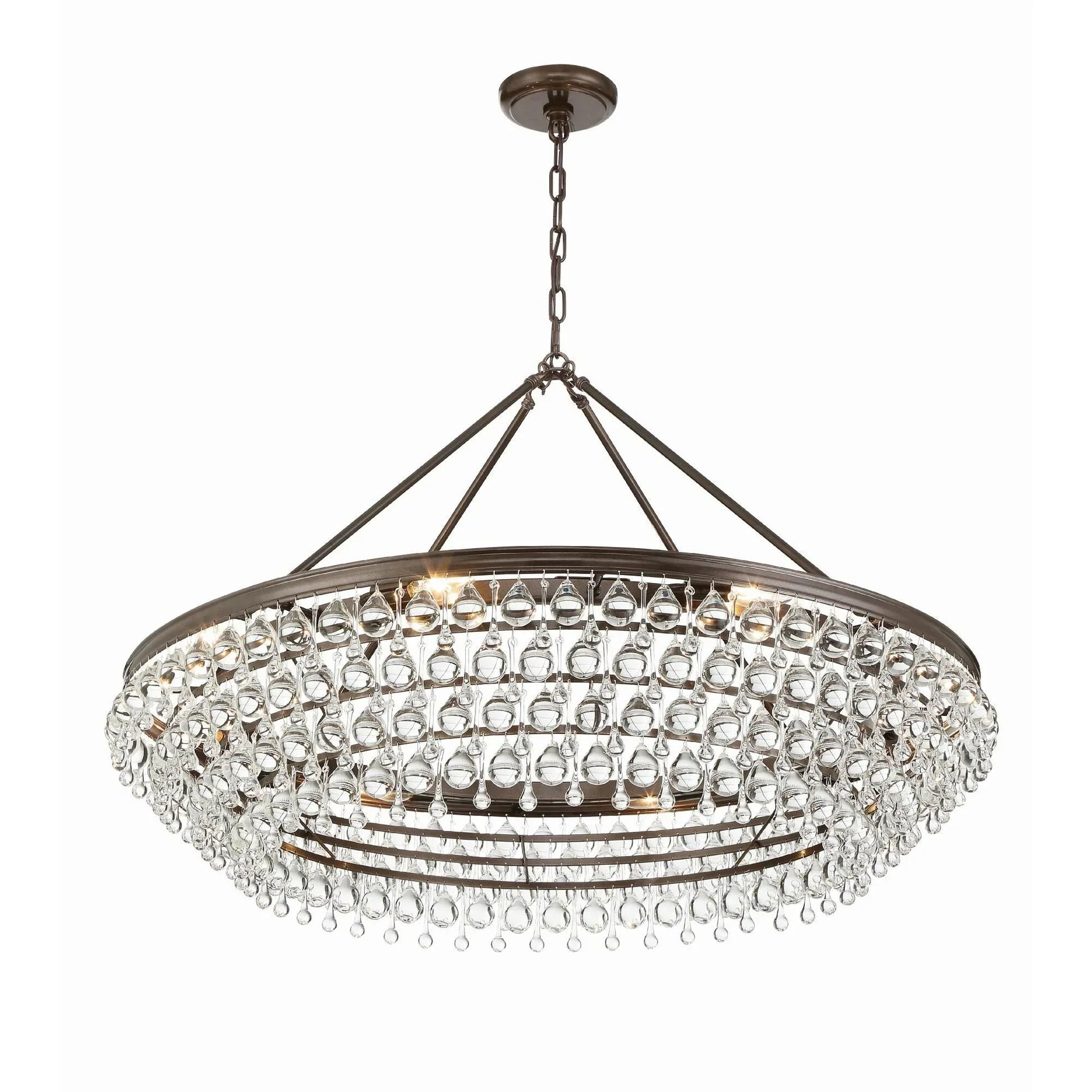 Calypso 8 - Light Chandelier with Clear Crystal Drops - Lightings Menu