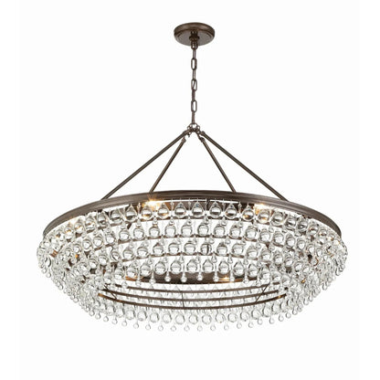 Calypso 8 - Light Chandelier with Clear Crystal Drops - Lightings Menu