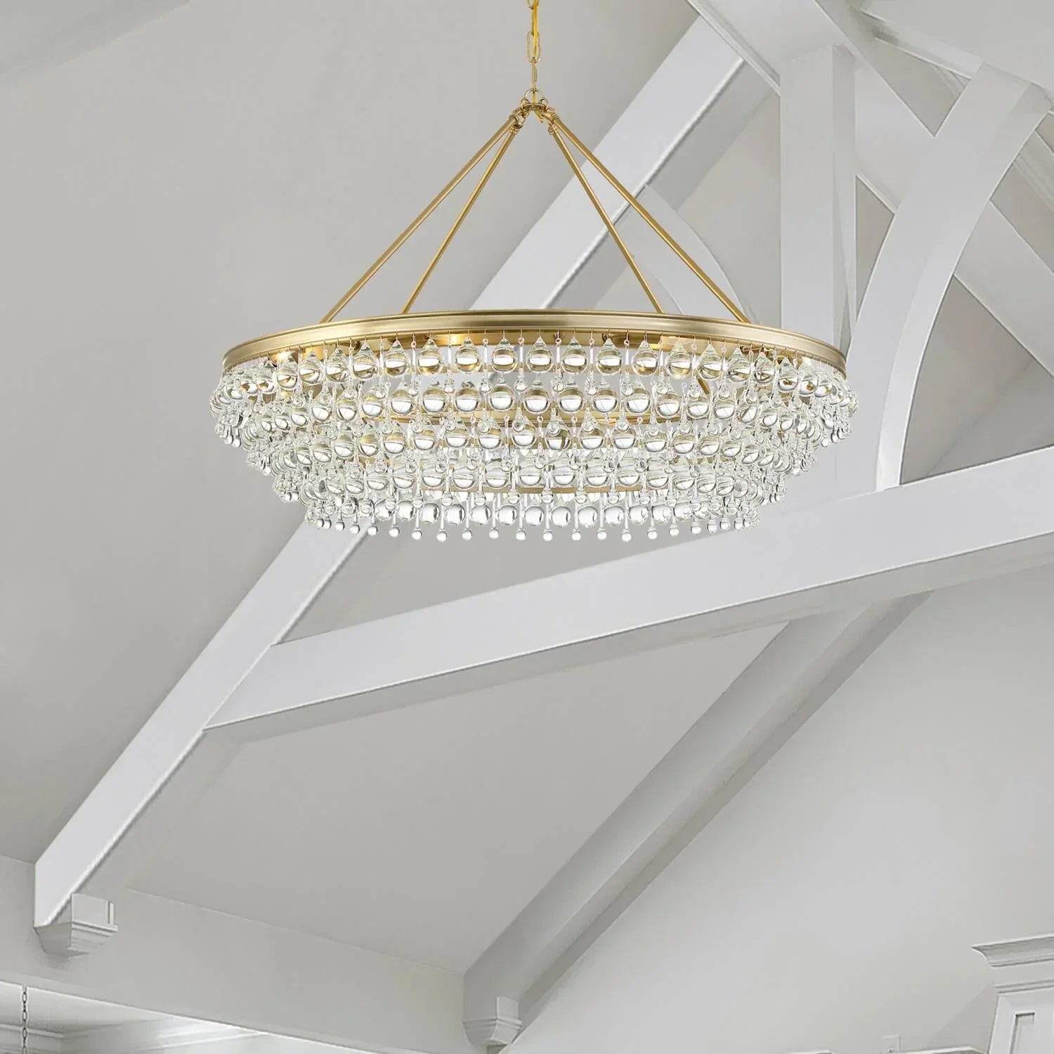 Calypso 8 - Light Chandelier with Clear Crystal Drops - Lightings Menu
