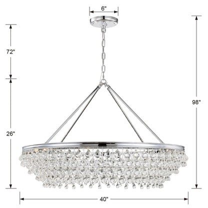 Calypso 8 - Light Chandelier with Clear Crystal Drops - Lightings Menu