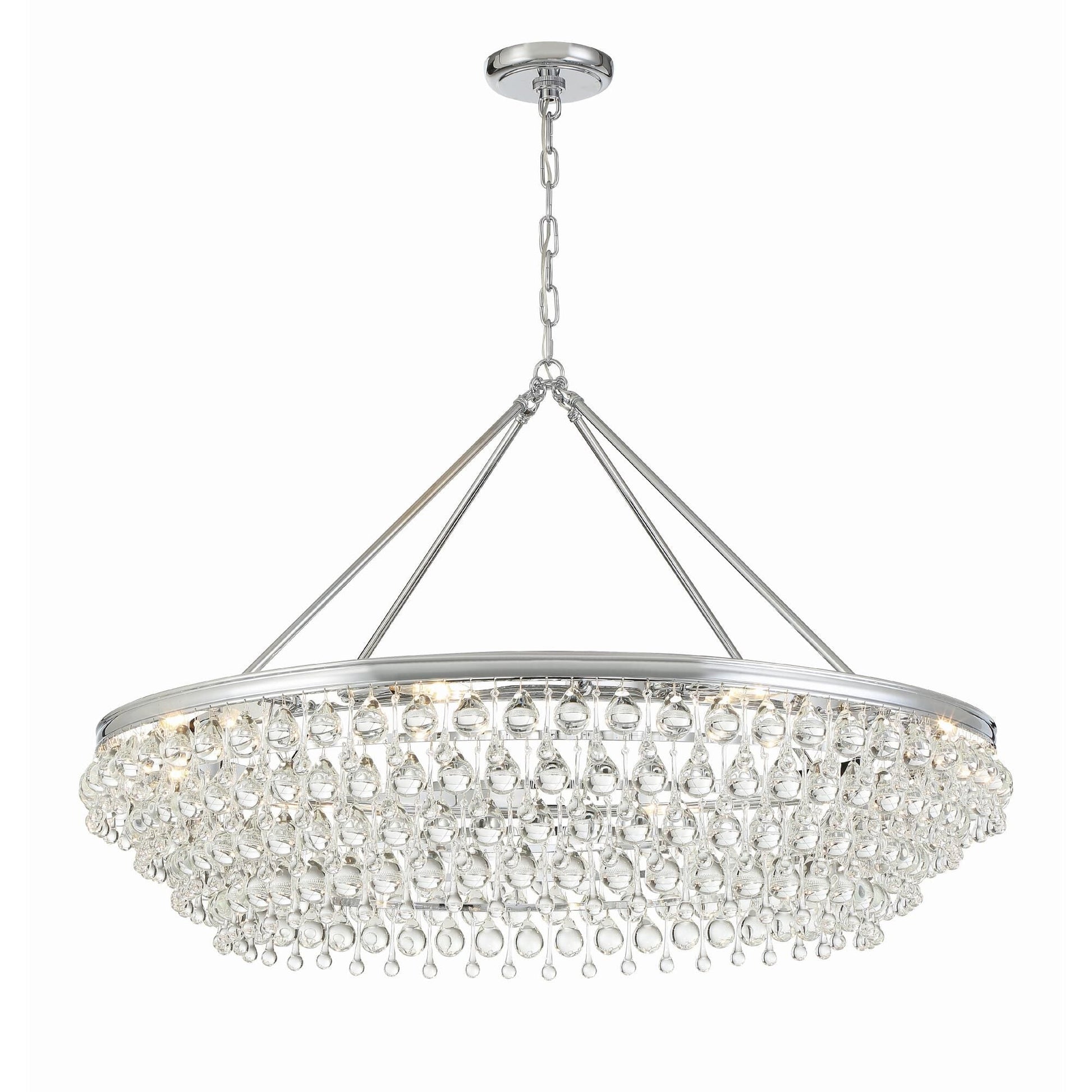 Calypso 8 - Light Chandelier with Clear Crystal Drops - Lightings Menu
