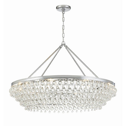 Calypso 8 - Light Chandelier with Clear Crystal Drops - Lightings Menu