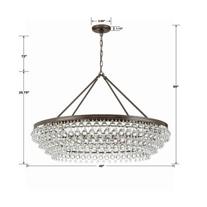 Calypso 8 - Light Chandelier with Clear Crystal Drops - Lightings Menu