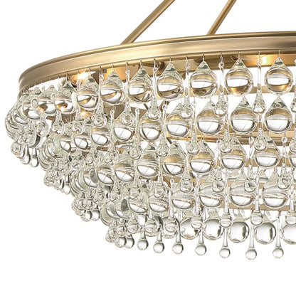 Calypso 8 - Light Chandelier with Clear Crystal Drops - Lightings Menu