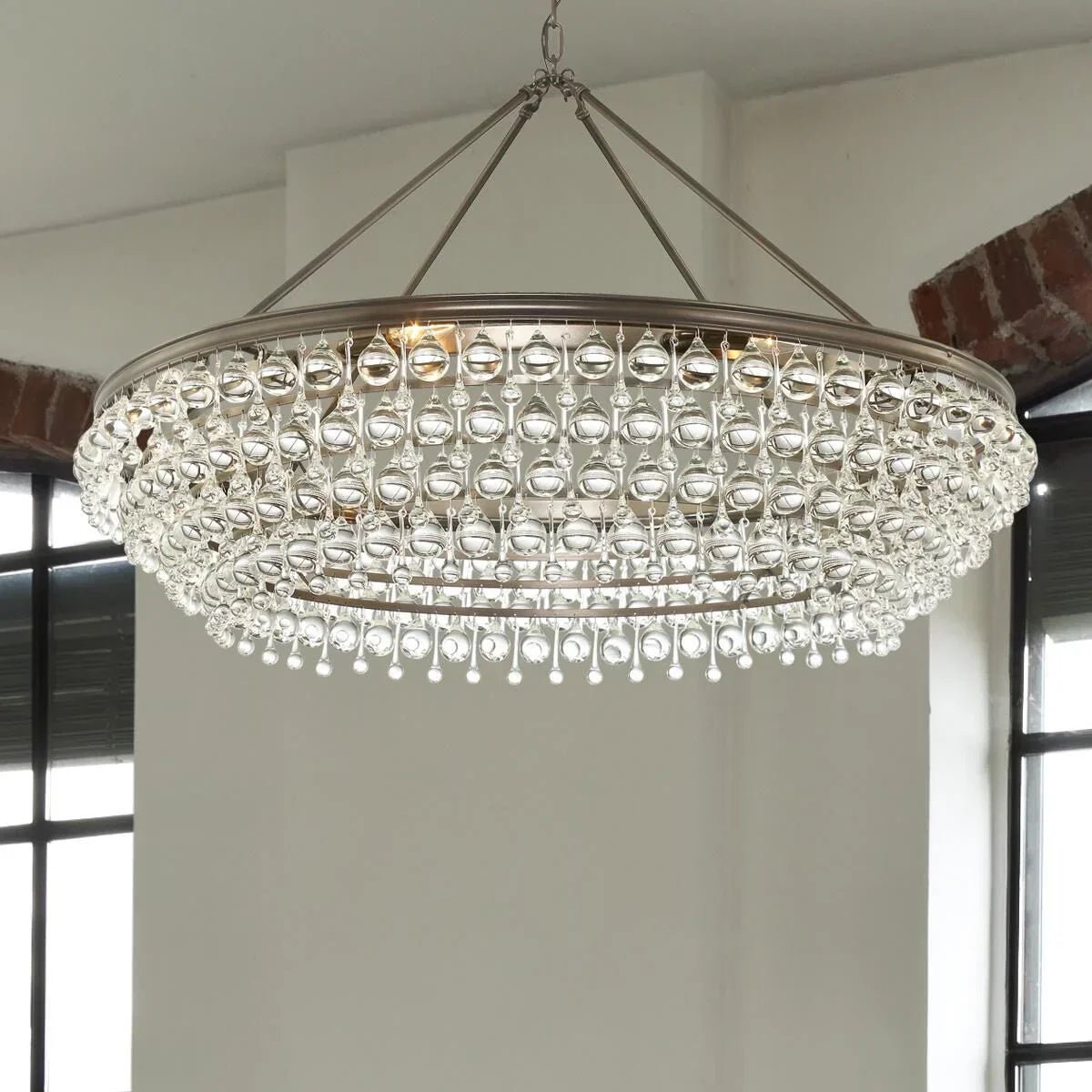 Calypso 8 - Light Chandelier with Clear Crystal Drops - Lightings Menu