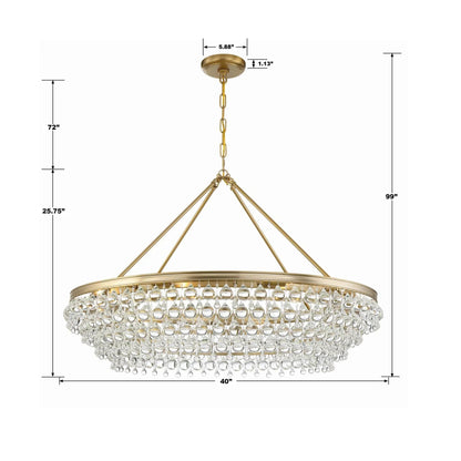 Calypso 8 - Light Chandelier with Clear Crystal Drops - Lightings Menu