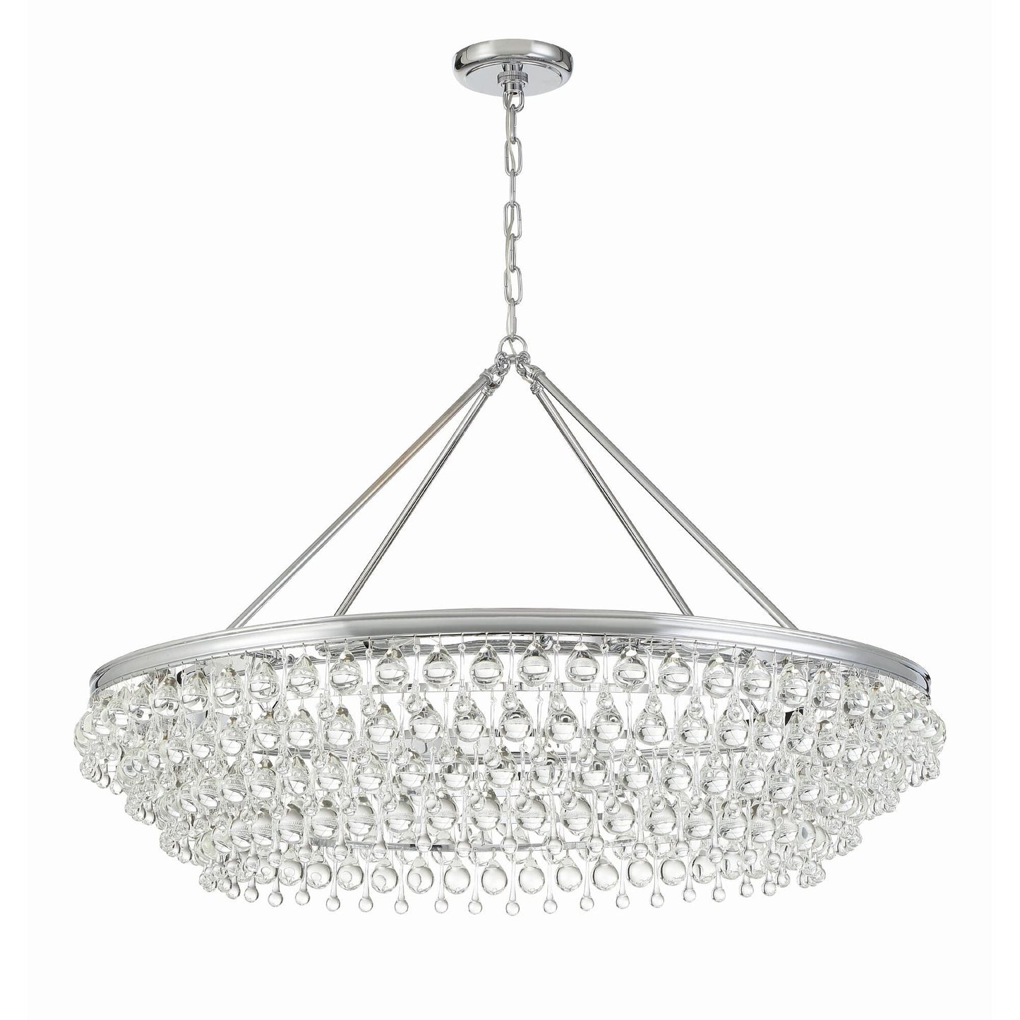Calypso 8 - Light Chandelier with Clear Crystal Drops - Lightings Menu