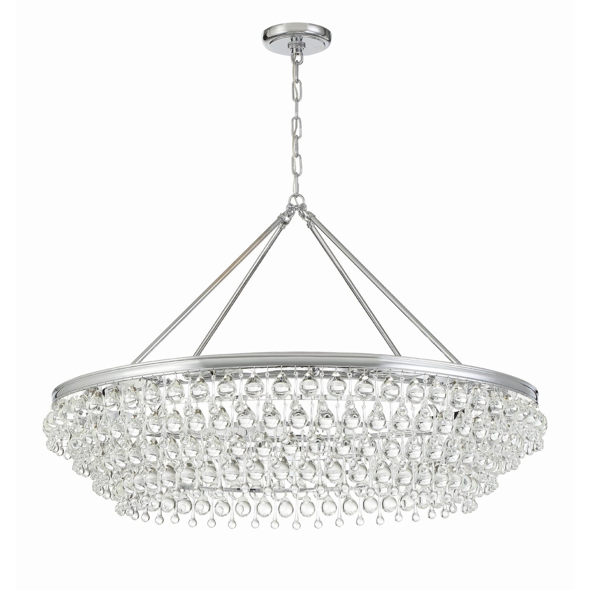 Calypso 8 - Light Chandelier with Clear Crystal Drops - Lightings Menu