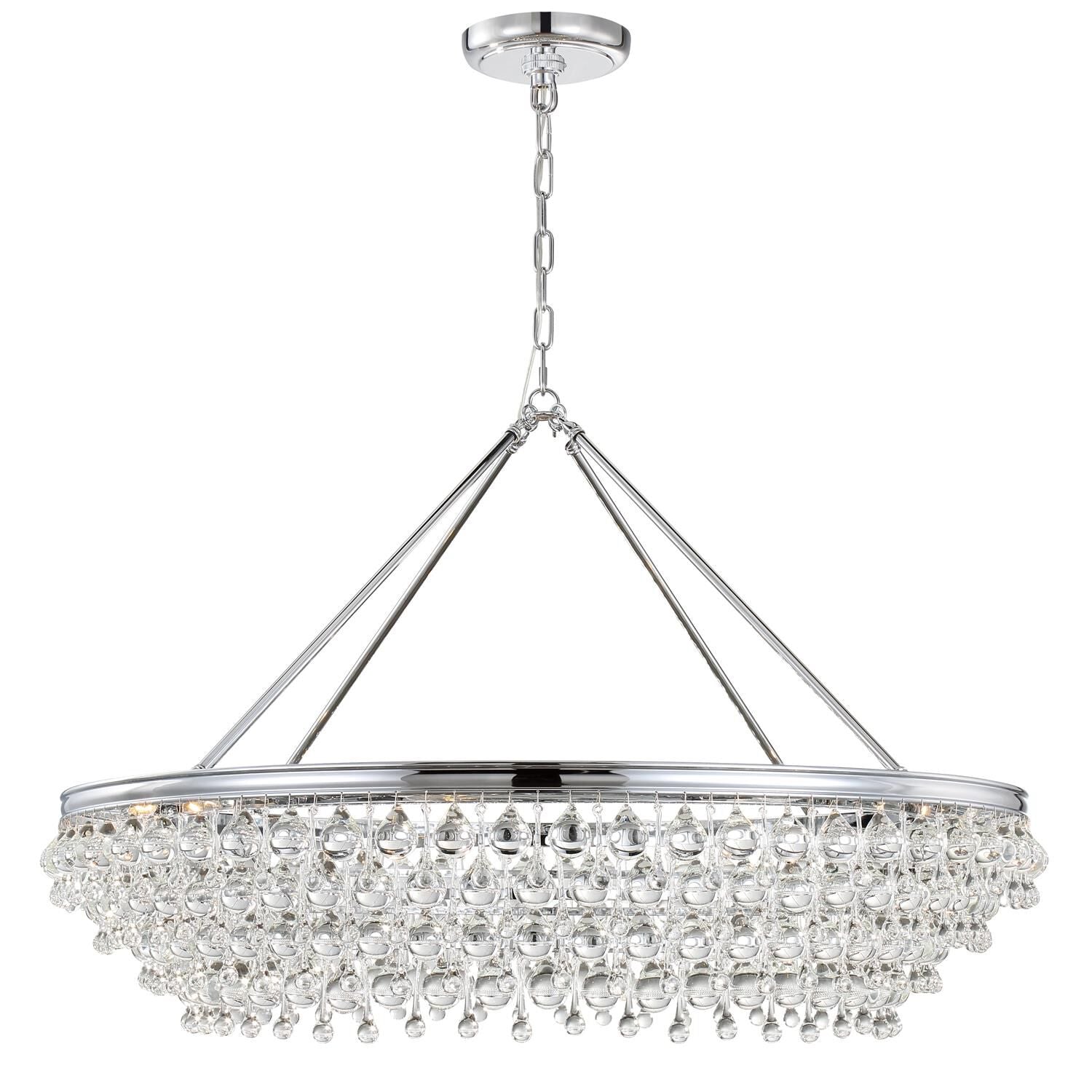 Calypso 8 - Light Chandelier with Clear Crystal Drops - Lightings Menu