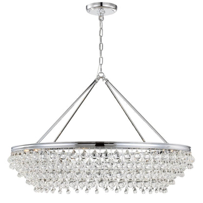 Calypso 8 - Light Chandelier with Clear Crystal Drops - Lightings Menu