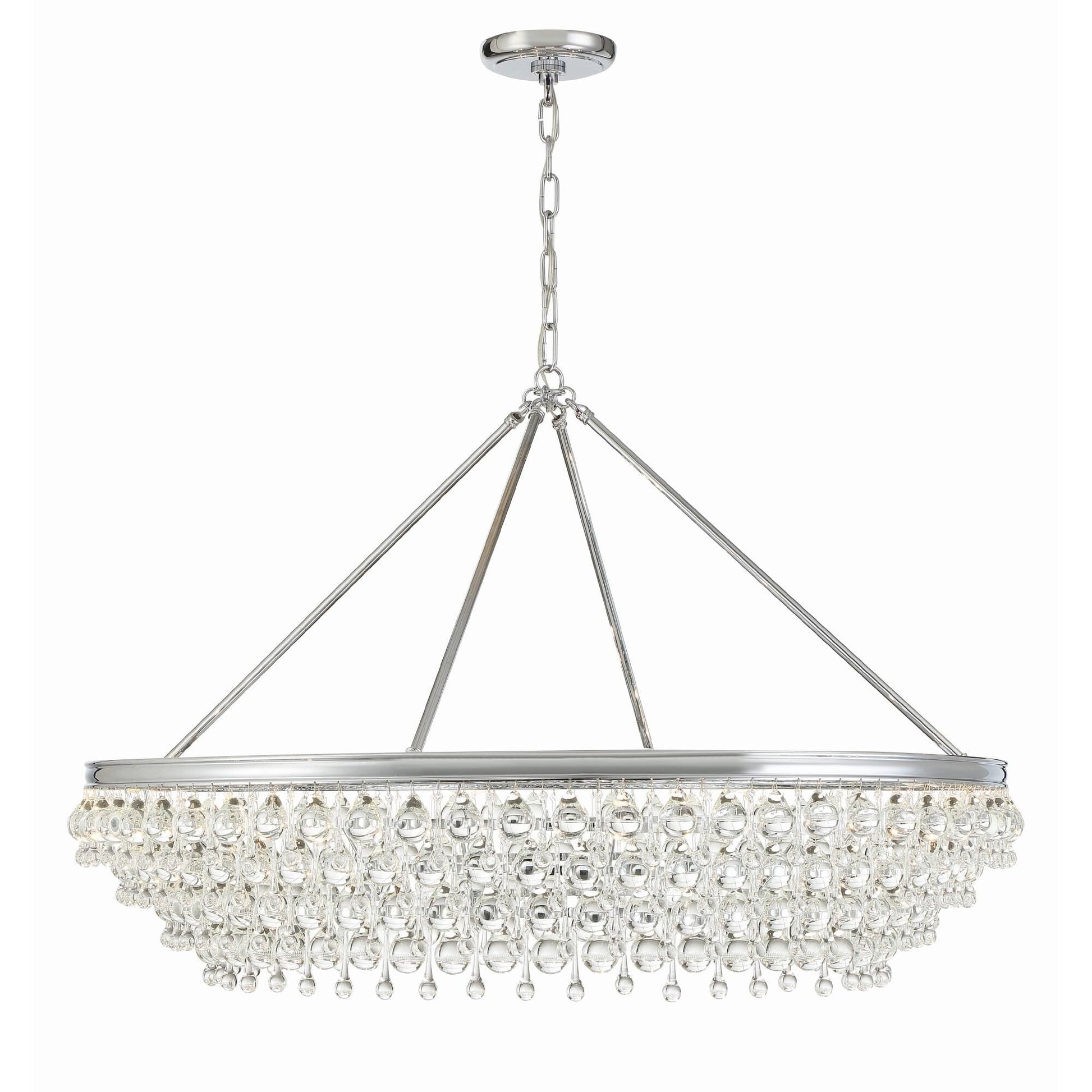 Calypso 8 - Light Chandelier with Clear Crystal Drops - Lightings Menu