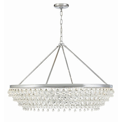 Calypso 8 - Light Chandelier with Clear Crystal Drops - Lightings Menu