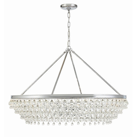 Calypso 8 - Light Chandelier with Clear Crystal Drops - Lightings Menu