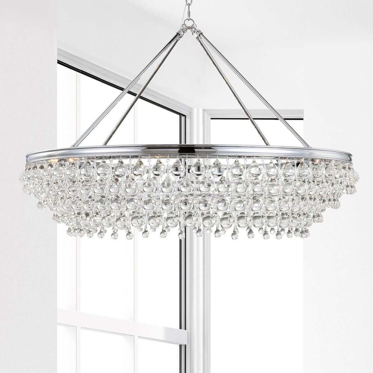 Calypso 8 - Light Chandelier with Clear Crystal Drops - Lightings Menu