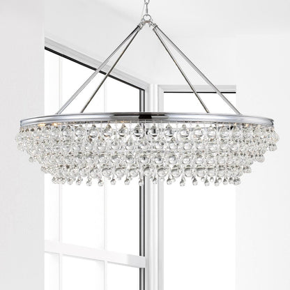 Calypso 8 - Light Chandelier with Clear Crystal Drops - Lightings Menu