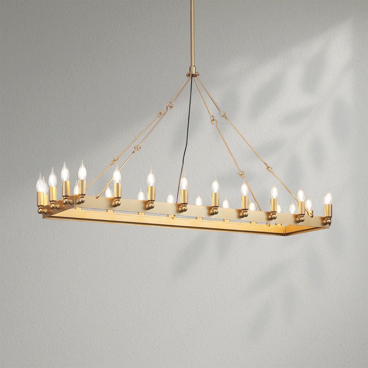 Camins Vintage Candelabra Rectangular Chandelier - Lightings Menu