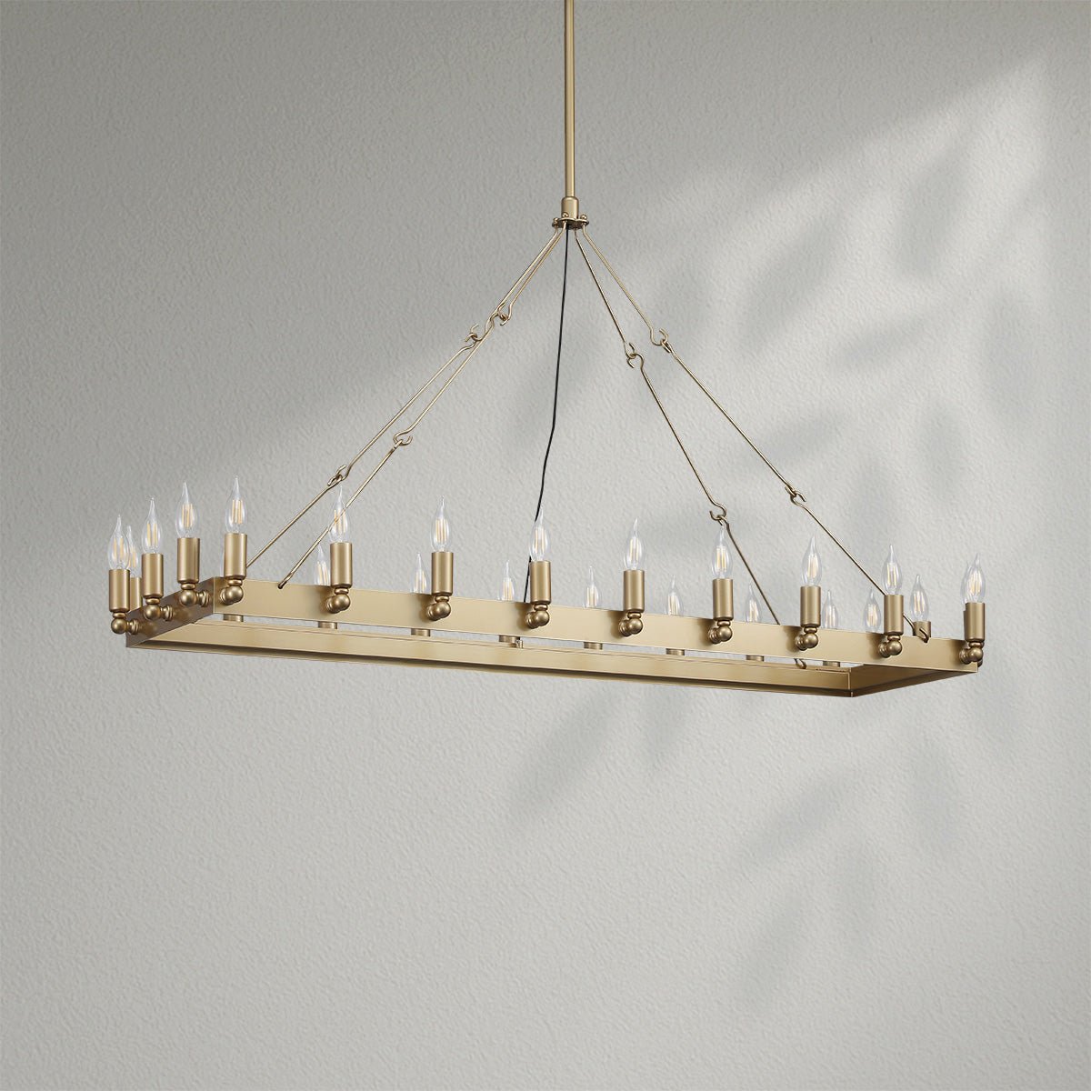 Camins Vintage Candelabra Rectangular Chandelier - Lightings Menu