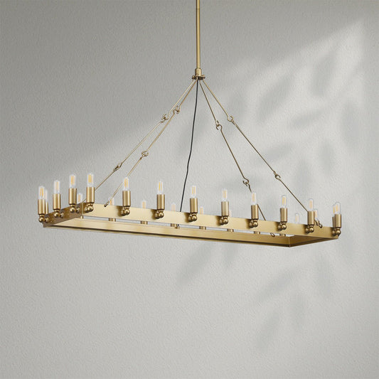 Camins Vintage Filament Rectangular Chandelier - Lightings Menu