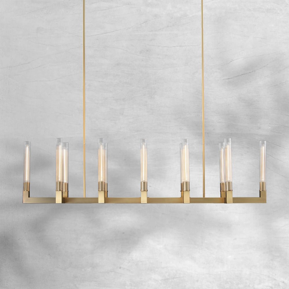 Cannelo Glass Linear Chandelier - Lightings Menu