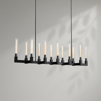 Cannelo Glass Linear Chandelier - Lightings Menu