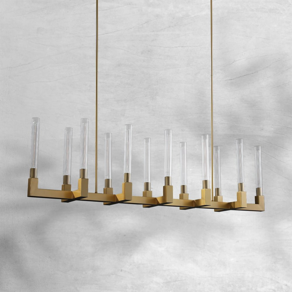 Cannelo Glass Linear Chandelier - Lightings Menu