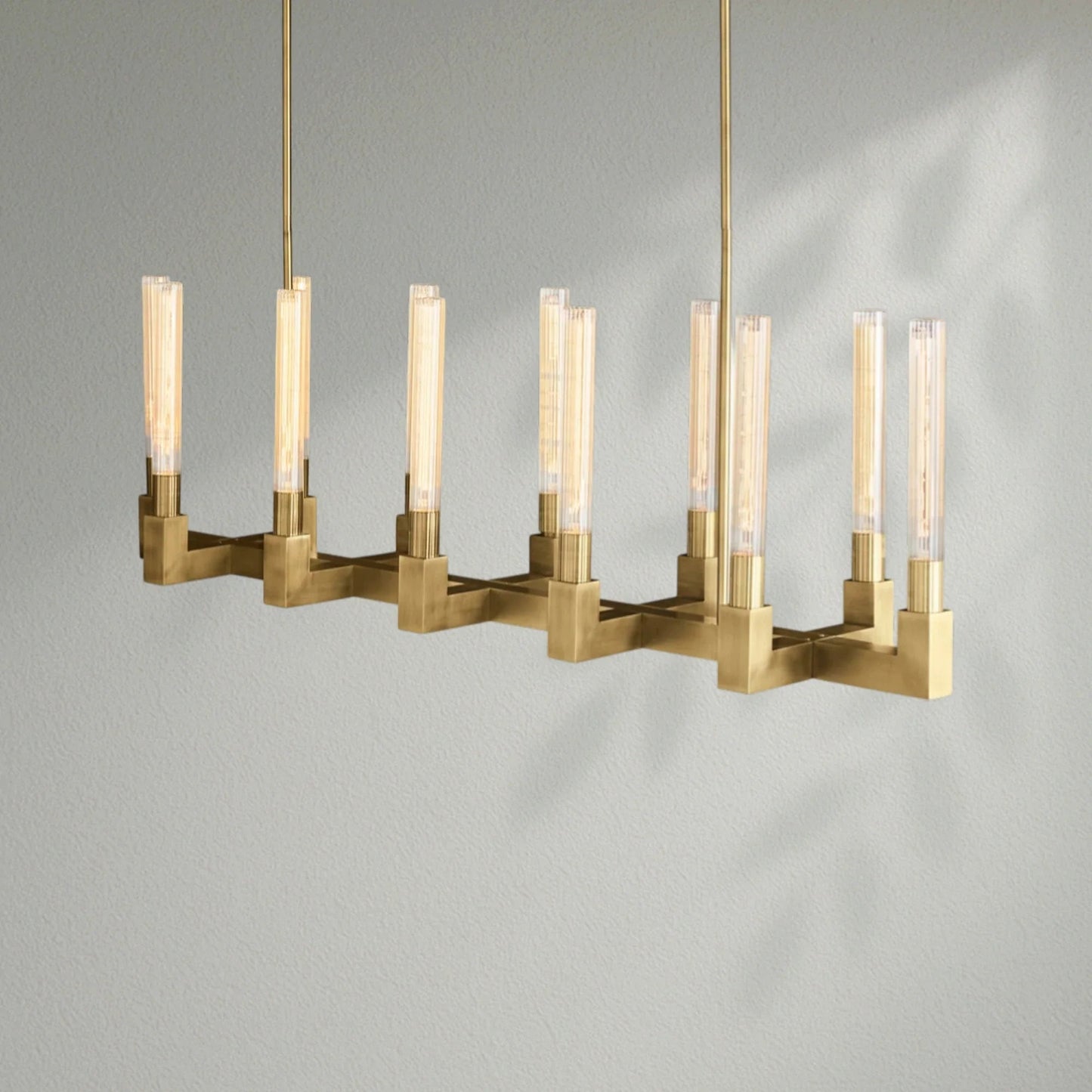Cannelo Glass Linear Chandelier - Lightings Menu