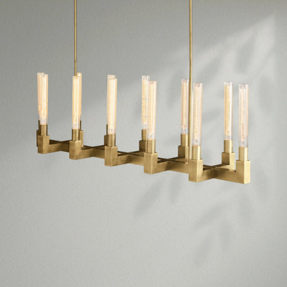 Cannelo Glass Linear Chandelier - Lightings Menu