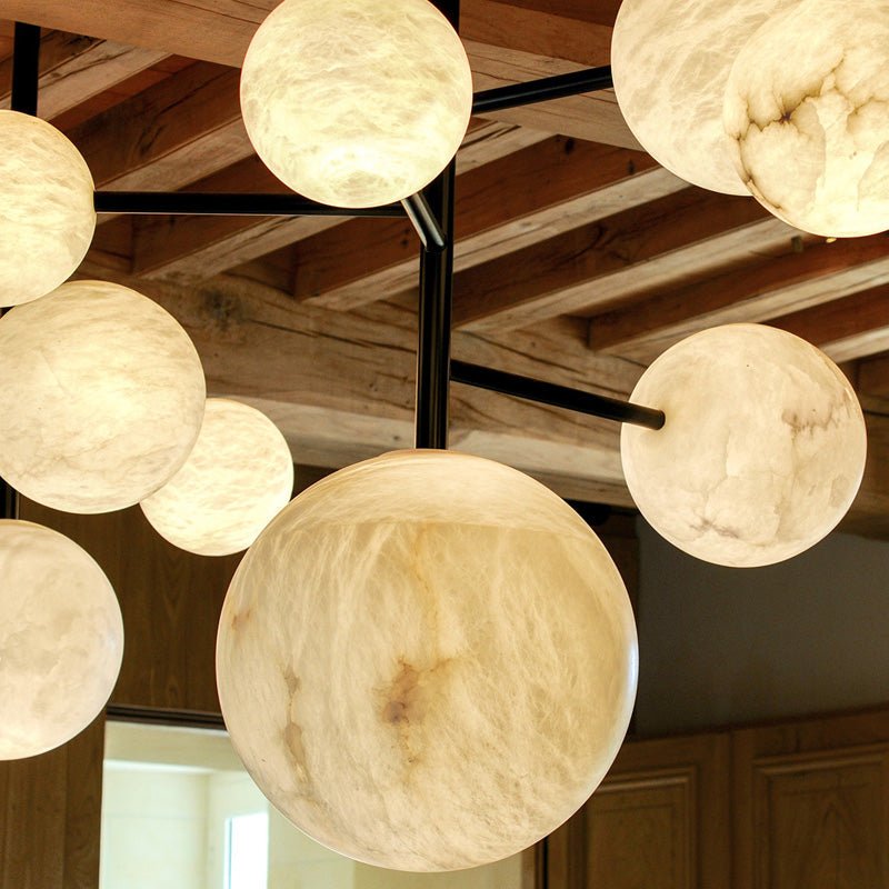 Carol Spheren Modern Artistic Alabaster Chandelier Light - Lightings Menu