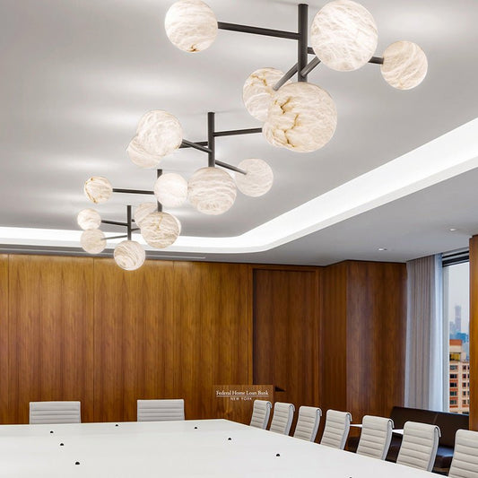 Carol Spheren Modern Artistic Alabaster Chandelier Light - Lightings Menu