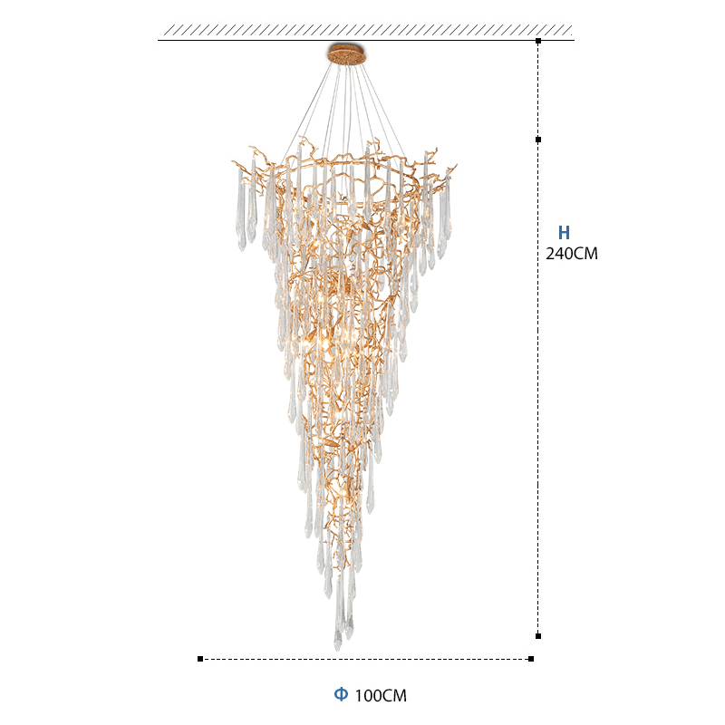 Cecily Crystal Branch Chandelier H 94.49" - Lightings Menu
