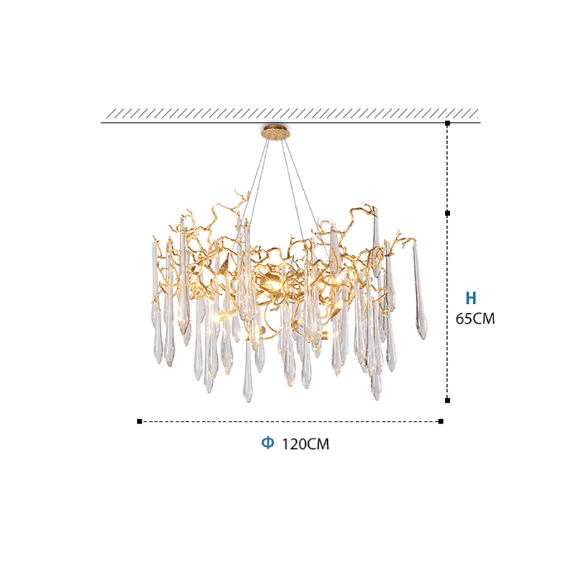 Cecily Modern Crystal Branch Chandelier - Lightings Menu
