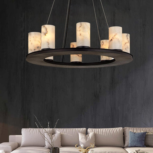 Centrum Alabaster Round Chandelier - Lightings Menu
