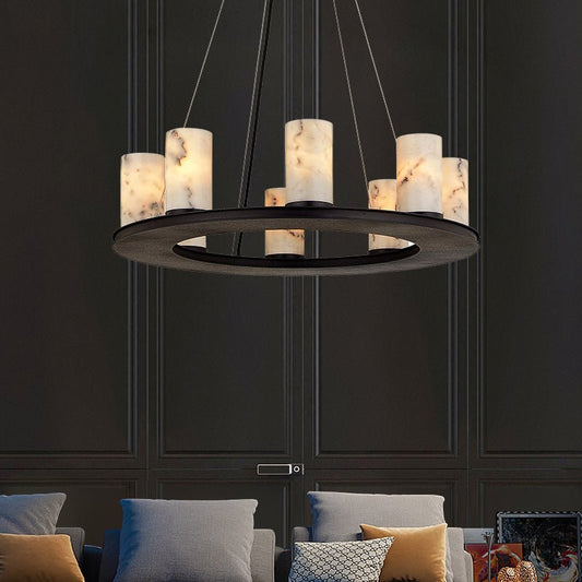 Centrum Alabaster Round Chandelier - Lightings Menu