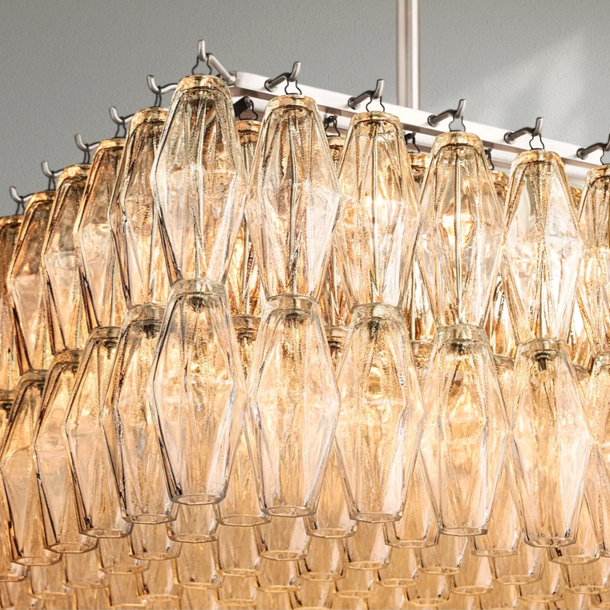 Chiaran Glass Rectangular Chandelier - Lightings Menu