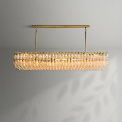 Chiaran Glass Rectangular Chandelier - Lightings Menu