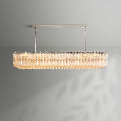 Chiaran Glass Rectangular Chandelier - Lightings Menu